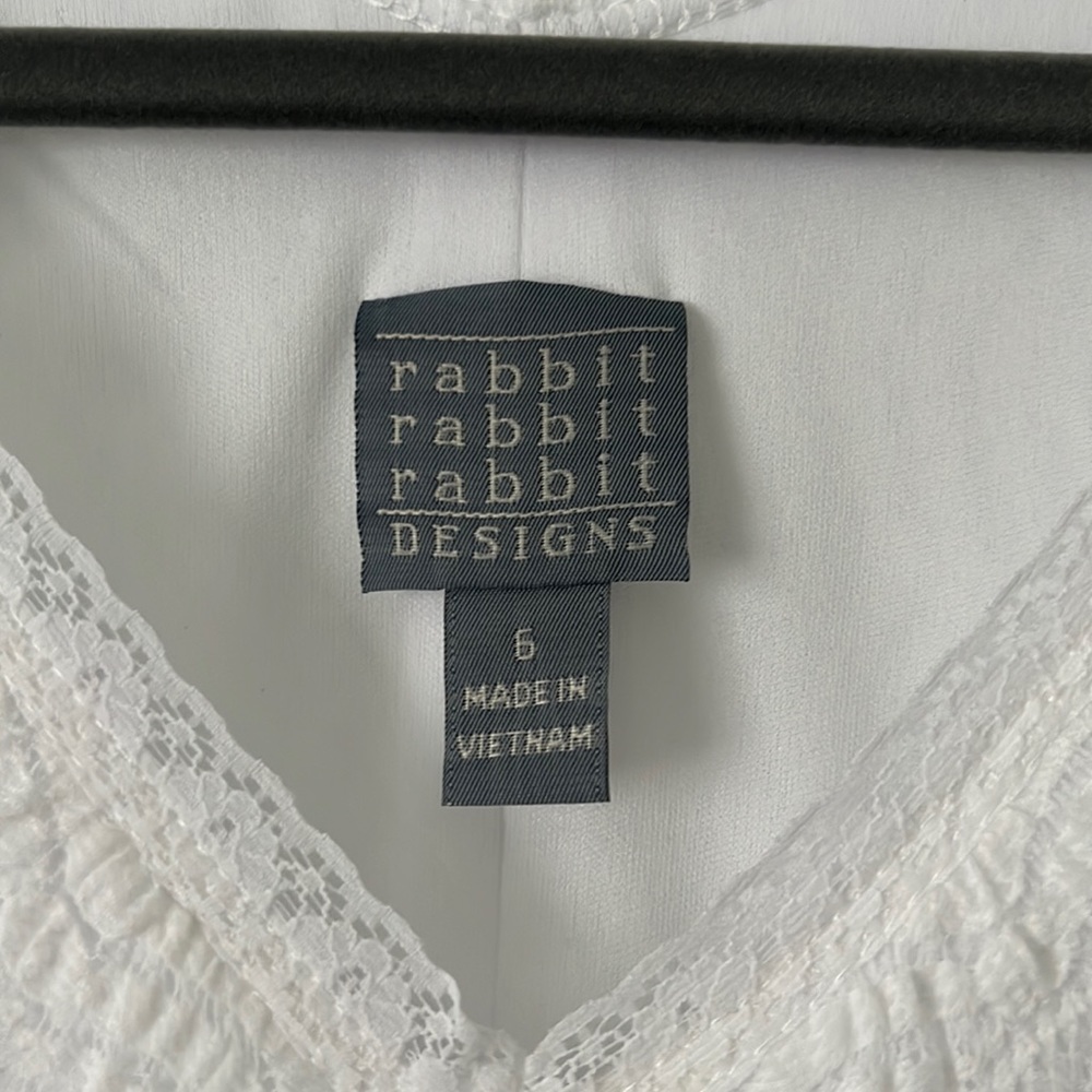 NWT Rabbit Rabbit Rabbit Design Short Sleeve Fit + Flare Dress Size 6 - Picture 4 of 6